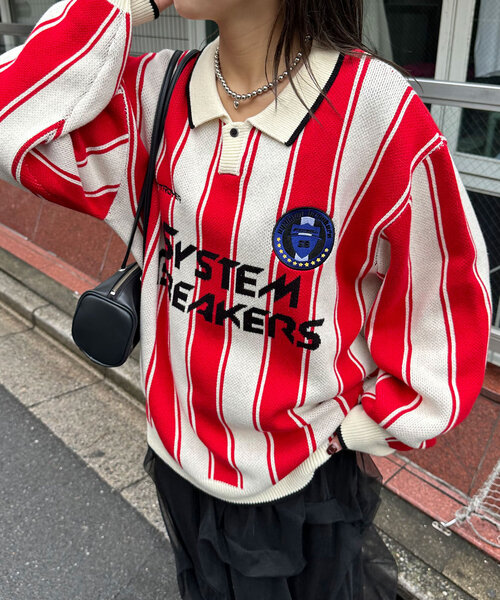 CIAOPANIC（チャオパニック）の「ユニフォームニット（ニット/セーター・レディース・ブラウン/グリーン/レッド・FREE）」の3枚目の写真