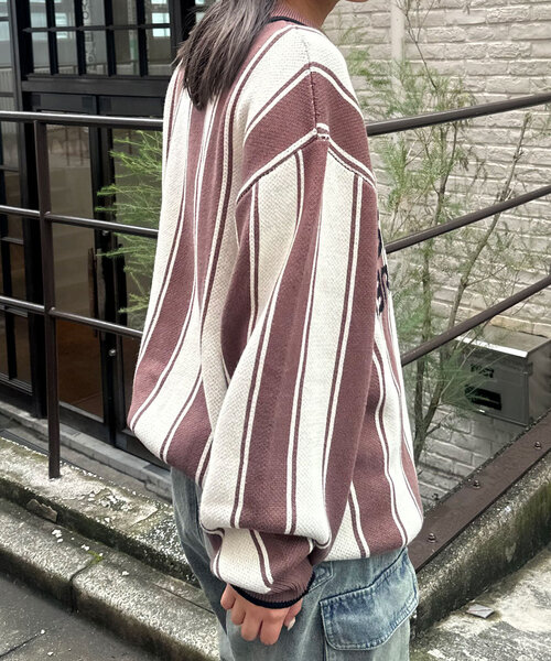 CIAOPANIC（チャオパニック）の「ユニフォームニット（ニット/セーター・レディース・ブラウン/グリーン/レッド・FREE）」の5枚目の写真