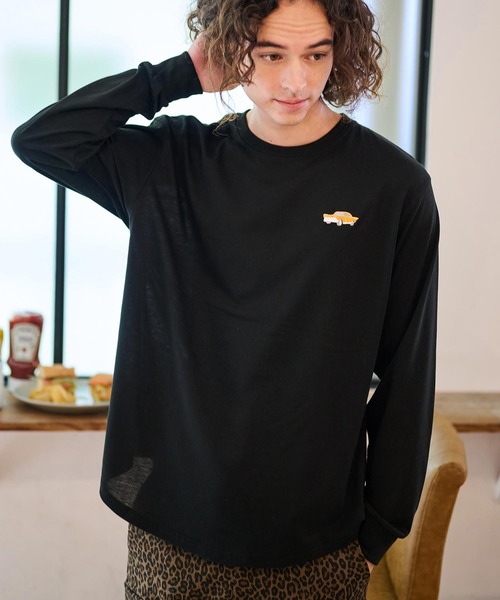セール】mlt4964- 90s CLASSIC CAR EMB ROUND LONG SLEEVE TEE 