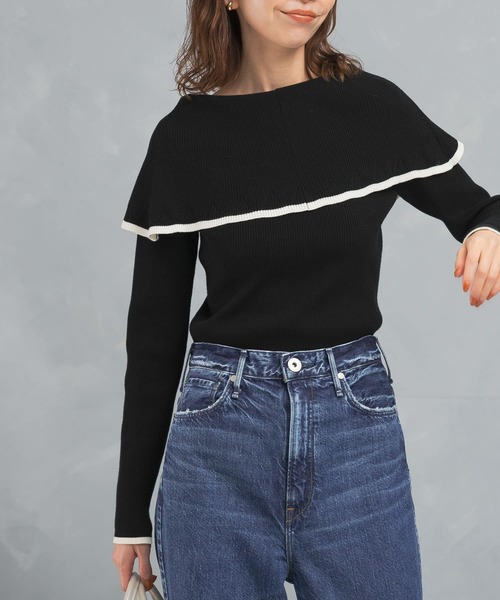 セール】2wayネックバイカラーケープニット（ニット/セーター）｜URBAN