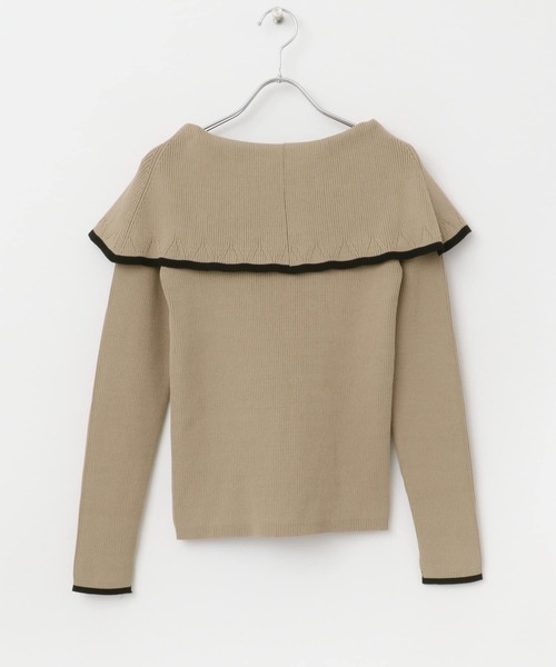 URBAN RESEARCH ROSSO WOMEN(アーバンリサーチ ロッソ)の「2wayネックバイカラーケープニット(ニット/セーター・レディース・ブラック/オフホワイト/ベージュ・FREE)」の20枚目の写真