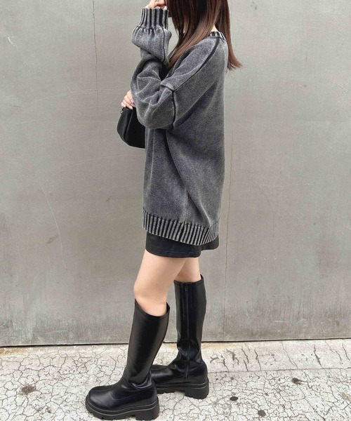 INGNI(イング)の「ウォッシュロゴニット(ニット/セーター・レディース・グレー/ネイビー/バーガンディー・M)」の4枚目の写真