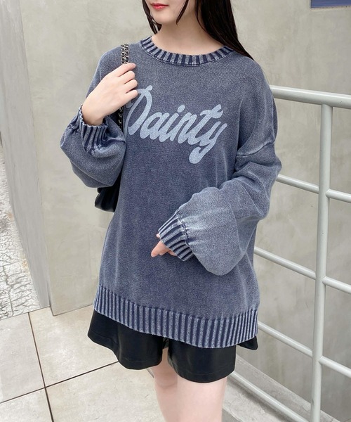 INGNI(イング)の「ウォッシュロゴニット(ニット/セーター・レディース・グレー/ネイビー/バーガンディー・M)」の8枚目の写真