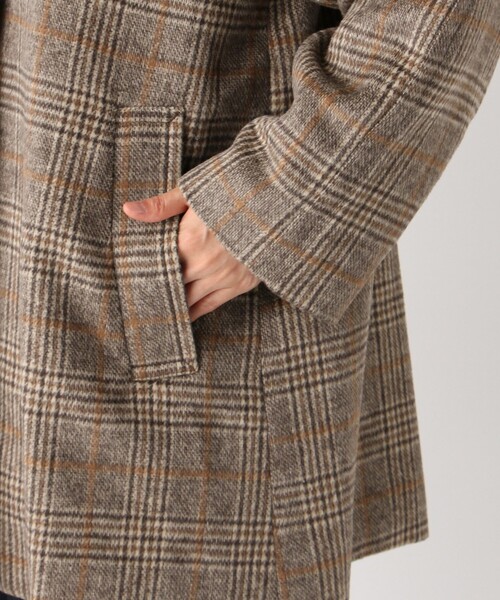Afternoon Tea（アフタヌーンティー）の「チェックシャギーステンカラーコート（ステンカラーコート・レディース・ベージュ・MEDIUM）」の5枚目の写真