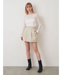 チノタックドスカートレイヤードショートパンツ