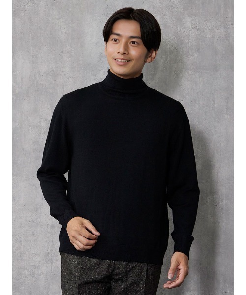 TRANS CONTINENTS（トランスコンチネンツ）の「TRANS CONTINENTS　ベーシックBIZニット　ブラック/グレー/ワイン/パープル【オフィスOK】（ニット/セーター・メンズ・チャコールグレー/ブラック/パープル/ワイン・M/L/LL）」の2枚目の写真