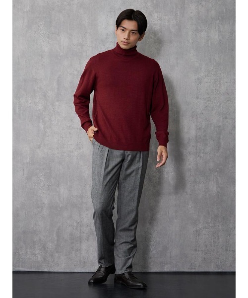 TRANS CONTINENTS ベーシックBIZニット ブラック/グレー/ワイン/パープル【オフィスOK】（ニット/セーター）｜TRANS CONTINENTS（トランスコンチネンツ）