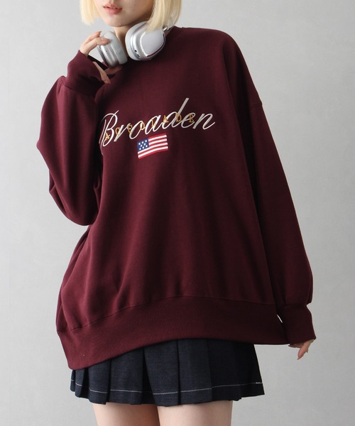 SpRay(スプレイ)の「裏起毛星条旗スウェット(スウェット・レディース・ブラック/ワイン/オートミール/ネイビー・FREE)」の15枚目の写真