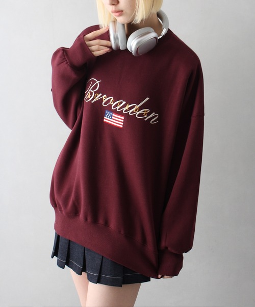 SpRay(スプレイ)の「裏起毛星条旗スウェット(スウェット・レディース・ブラック/ワイン/オートミール/ネイビー・FREE)」の16枚目の写真