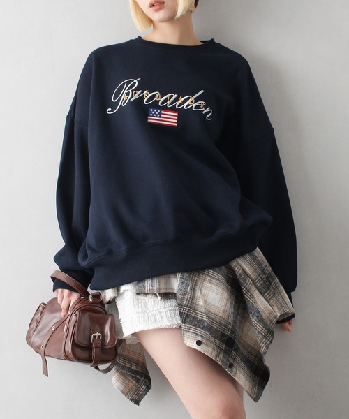 SpRay(スプレイ)の「裏起毛星条旗スウェット(スウェット・レディース・ブラック/ワイン/オートミール/ネイビー・FREE)」の18枚目の写真