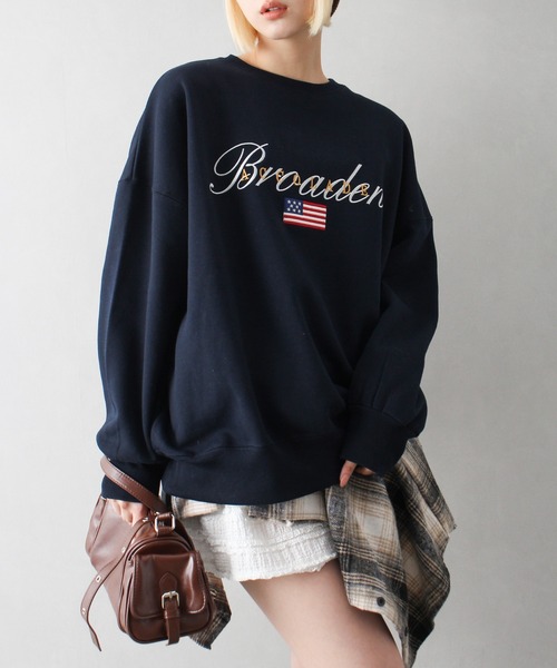 SpRay(スプレイ)の「裏起毛星条旗スウェット(スウェット・レディース・ブラック/ワイン/オートミール/ネイビー・FREE)」の20枚目の写真