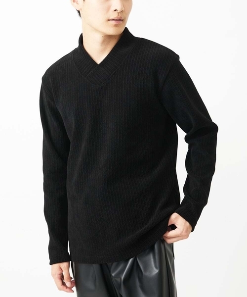 【セール】ショールカラーカットソー / モールケーブル（Tシャツ/カットソー）｜MK MICHEL KLEIN HOMME （エムケーミッシェルクランオム）