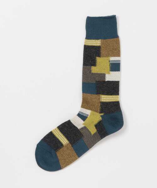 URBAN RESEARCH DOORS（アーバンリサーチドアーズ）の「『別注』パッチワーククルー（ソックス/靴下・メンズ・チャコールグレー/ブラウン/ネイビー・-）」の5枚目の写真