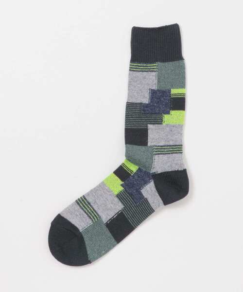 URBAN RESEARCH DOORS（アーバンリサーチドアーズ）の「『別注』パッチワーククルー（ソックス/靴下・メンズ・チャコールグレー/ブラウン/ネイビー・-）」の6枚目の写真