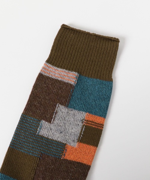 URBAN RESEARCH DOORS（アーバンリサーチドアーズ）の「『別注』パッチワーククルー（ソックス/靴下・メンズ・チャコールグレー/ブラウン/ネイビー・-）」の10枚目の写真