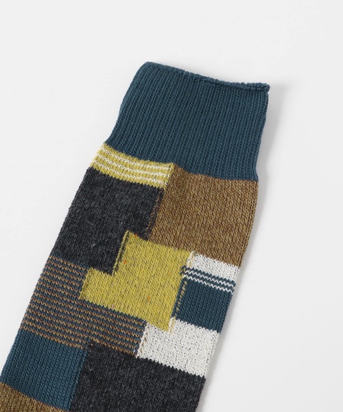 URBAN RESEARCH DOORS（アーバンリサーチドアーズ）の「『別注』パッチワーククルー（ソックス/靴下・メンズ・チャコールグレー/ブラウン/ネイビー・-）」の11枚目の写真