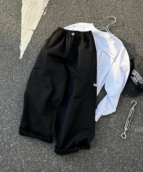 aimoha（アイモハ）の「【aimoha-KIDS-】ワイドカーゴパンツ（カーゴパンツ・キッズ・ブラック/オフホワイト/ダークグレー/チョコ・110/130/150/160/120/140）」の14枚目の写真