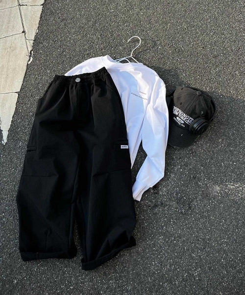 aimoha（アイモハ）の「【aimoha-KIDS-】ワイドカーゴパンツ（カーゴパンツ・キッズ・ブラック/オフホワイト/ダークグレー/チョコ・110/130/150/160/120/140）」の13枚目の写真