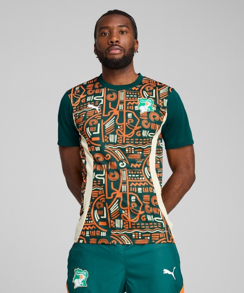 PUMA プーマ メンズ サッカー コートジボワール プレマッチ 半袖 シャツ（Tシャツ/カットソー）｜PUMA（プーマ）