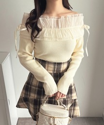 チュールフリルオフショルニット【ZOZOTOWN限定アイテム】