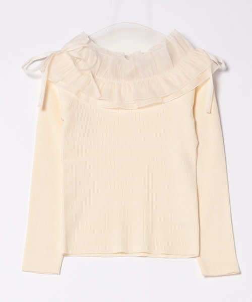 apres jour(アプレジュール)の「チュールフリルオフショルニット【ZOZOTOWN限定アイテム】(ニット/セーター・レディース・ブラック/アイボリー/モカ・X-LARGE/フリー)」の21枚目の写真