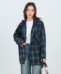 hoodie checkered oversize shirt
