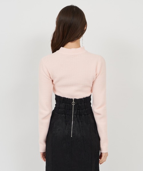 ROYAL PARTY(ロイヤルパーティー)の「プチハイミニシャギーニットトップス(ニット/セーター・レディース・オフホワイト/ピンク/グリーン・FREE)」の5枚目の写真