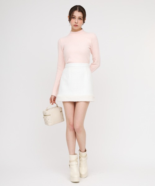 ROYAL PARTY(ロイヤルパーティー)の「プチハイミニシャギーニットトップス(ニット/セーター・レディース・オフホワイト/ピンク/グリーン・FREE)」の9枚目の写真