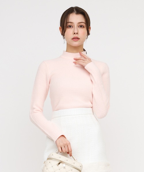 ROYAL PARTY(ロイヤルパーティー)の「プチハイミニシャギーニットトップス(ニット/セーター・レディース・オフホワイト/ピンク/グリーン・FREE)」の10枚目の写真