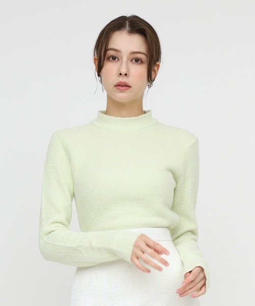 ROYAL PARTY(ロイヤルパーティー)の「プチハイミニシャギーニットトップス(ニット/セーター・レディース・オフホワイト/ピンク/グリーン・FREE)」の11枚目の写真