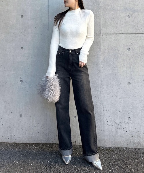 ROYAL PARTY(ロイヤルパーティー)の「プチハイミニシャギーニットトップス(ニット/セーター・レディース・オフホワイト/ピンク/グリーン・FREE)」の13枚目の写真