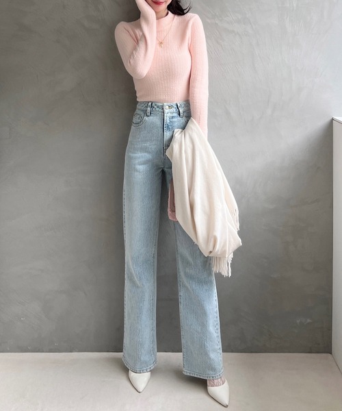 ROYAL PARTY(ロイヤルパーティー)の「プチハイミニシャギーニットトップス(ニット/セーター・レディース・オフホワイト/ピンク/グリーン・FREE)」の16枚目の写真