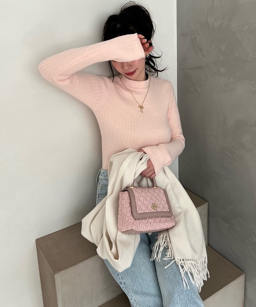 ROYAL PARTY(ロイヤルパーティー)の「プチハイミニシャギーニットトップス(ニット/セーター・レディース・オフホワイト/ピンク/グリーン・FREE)」の20枚目の写真