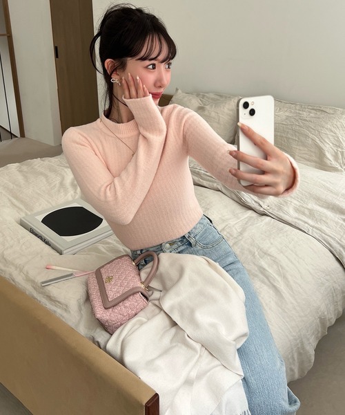 ROYAL PARTY(ロイヤルパーティー)の「プチハイミニシャギーニットトップス(ニット/セーター・レディース・オフホワイト/ピンク/グリーン・FREE)」の22枚目の写真