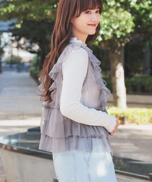 チュールベスト（Tシャツ/カットソー）｜Honeys（ハニーズ）の