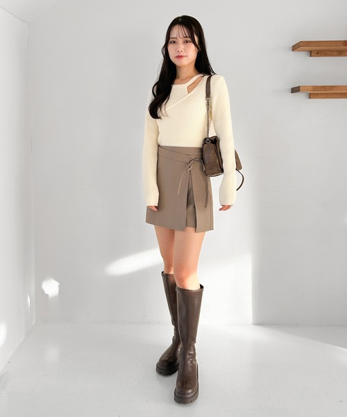 Heather（ヘザー）の「リボンラップミニスカート 284589（スカート