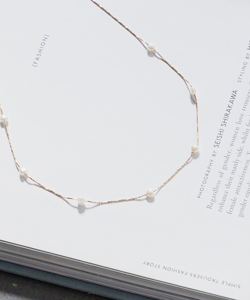 Andemiu（アンデミュウ）の「ハートパールチェーンネックレス291016（ネックレス・レディース・シルバー/ゴールド・FREE）」の2枚目の写真