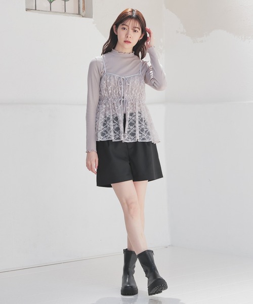 Honeys（ハニーズ）の「レースキャミソール（キャミソール・レディース・アイボリー/ブラック/グレー/ミント・L/M/S）」の13枚目の写真