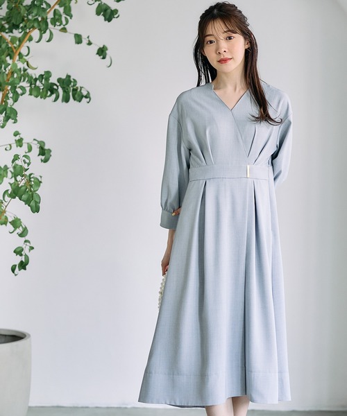 12Twelve Agenda（トゥエルブ　アジェンダ）の「ドライメランジカシュクールシャツワンピース（ワンピース・レディース・ライトグレー/ネイビー・M）」の3枚目の写真