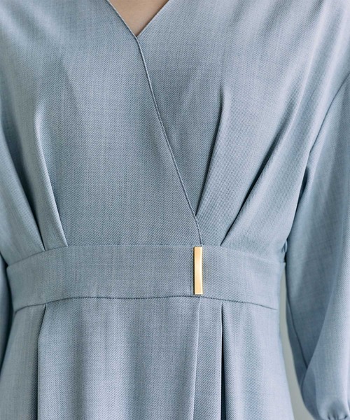 12Twelve Agenda（トゥエルブ　アジェンダ）の「ドライメランジカシュクールシャツワンピース（ワンピース・レディース・ライトグレー/ネイビー・M）」の10枚目の写真