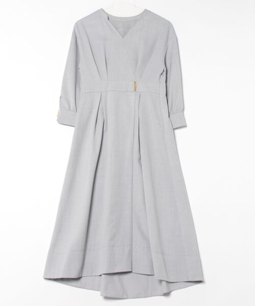 12Twelve Agenda（トゥエルブ　アジェンダ）の「ドライメランジカシュクールシャツワンピース（ワンピース・レディース・ライトグレー/ネイビー・M）」の15枚目の写真