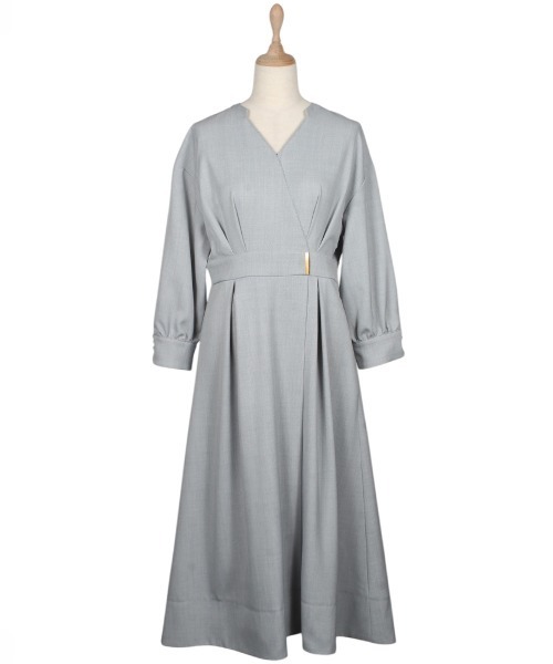 12Twelve Agenda（トゥエルブ　アジェンダ）の「ドライメランジカシュクールシャツワンピース（ワンピース・レディース・ライトグレー/ネイビー・M）」の13枚目の写真