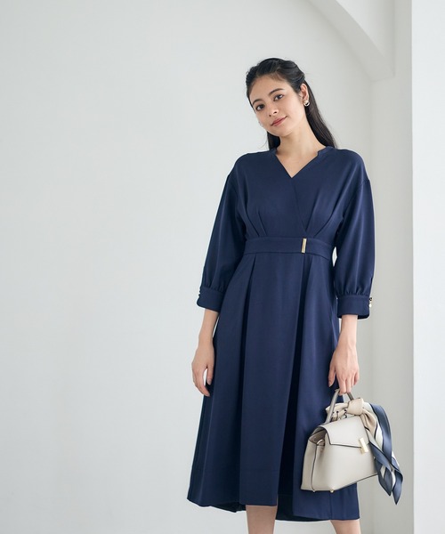 12Twelve Agenda（トゥエルブ　アジェンダ）の「ドライメランジカシュクールシャツワンピース（ワンピース・レディース・ライトグレー/ネイビー・M）」の18枚目の写真