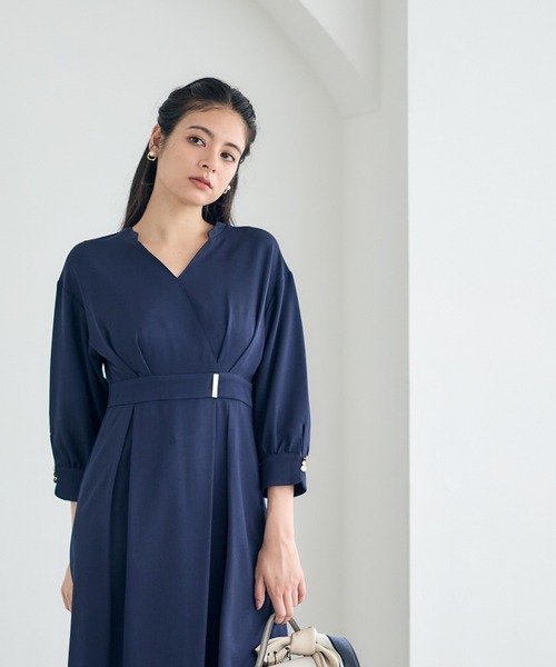 12Twelve Agenda（トゥエルブ　アジェンダ）の「ドライメランジカシュクールシャツワンピース（ワンピース・レディース・ライトグレー/ネイビー・M）」の22枚目の写真