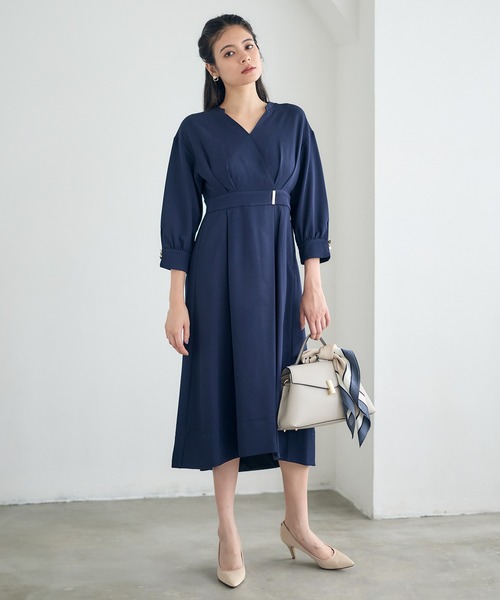 12Twelve Agenda（トゥエルブ　アジェンダ）の「ドライメランジカシュクールシャツワンピース（ワンピース・レディース・ライトグレー/ネイビー・M）」の20枚目の写真