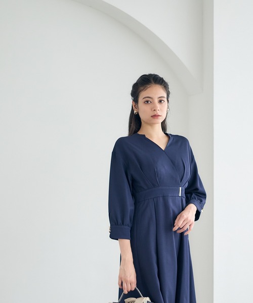 12Twelve Agenda（トゥエルブ　アジェンダ）の「ドライメランジカシュクールシャツワンピース（ワンピース・レディース・ライトグレー/ネイビー・M）」の21枚目の写真