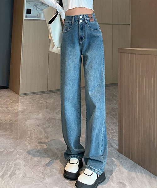 blackdia ocean（ブラックダイヤオーシャン）の「blackdia ocean ハイウエストワイドデニム（デニムパンツ・レディース・ダークグレー/ライトブルー/ブラック/ブルー・X-SMALL/LARGE/MEDIUM/SMALL）」の4枚目の写真