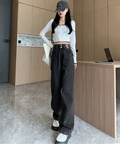 blackdia ocean（ブラックダイヤオーシャン）の「blackdia ocean ハイウエストワイドデニム（デニムパンツ・レディース・ダークグレー/ライトブルー/ブラック/ブルー・X-SMALL/LARGE/MEDIUM/SMALL）」の17枚目の写真