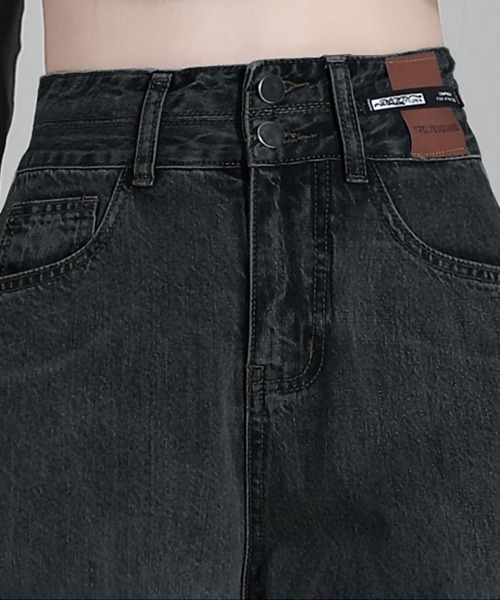 INPERFECT DENIM ブラックデニムパンツ ウエスト29 Sakka ジーンズ ダメージブラックルーズデニムパンツ メンズ