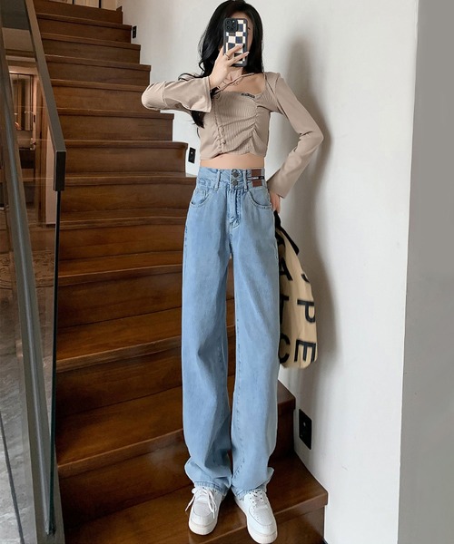 blackdia ocean（ブラックダイヤオーシャン）の「blackdia ocean ハイウエストワイドデニム（デニムパンツ・レディース・ダークグレー/ライトブルー/ブラック/ブルー・X-SMALL/LARGE/MEDIUM/SMALL）」の22枚目の写真